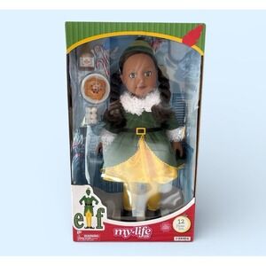 MY LIFE AS BUDDY ELF CHRISTMAS MOVIE BRUNETTE COLOR CHANGING PASTA NEW 18" DOLL